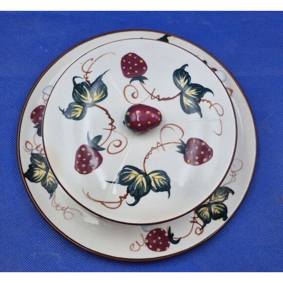 Vintage Fred Roberts Strawberry Jelly Jam Condiment Set 8 Pieces Japan - Picture 3 of 16